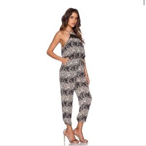 Lucca Couture Black Meadow Jumpsuit Ditzy Floral Print Lined Size S Pant Romper